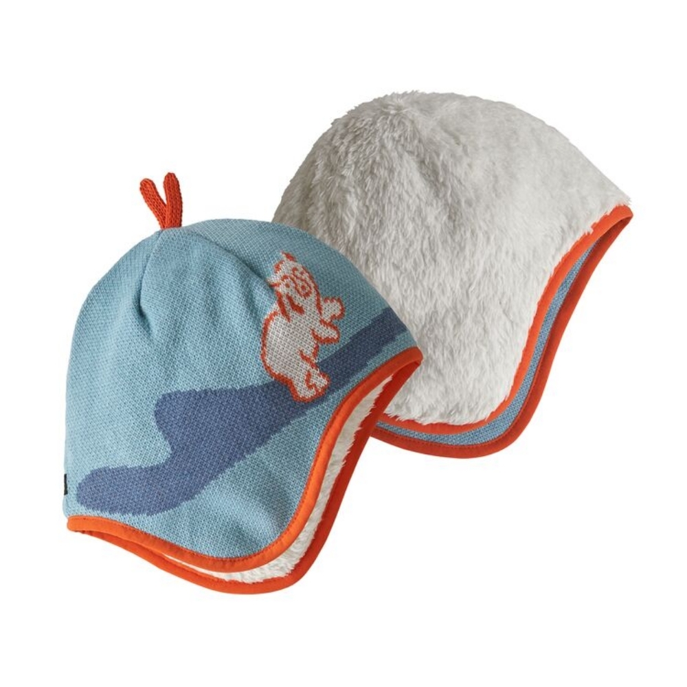 Patagonia Baby Reversible Beanie, 24M, Blue, orange, white
